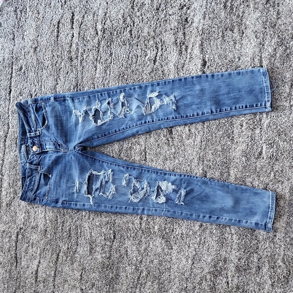 AEO acid washed distressed ankle jegging super stretch - Picture 2 of 8